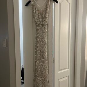 Jenny Yoo Champagne Satin Gown